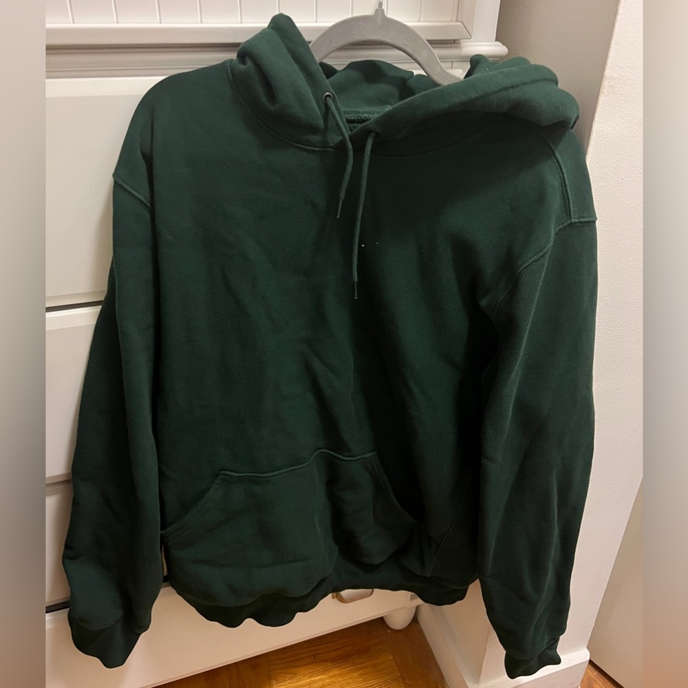 jcrew green hoodie. size L. worn twice. great condition